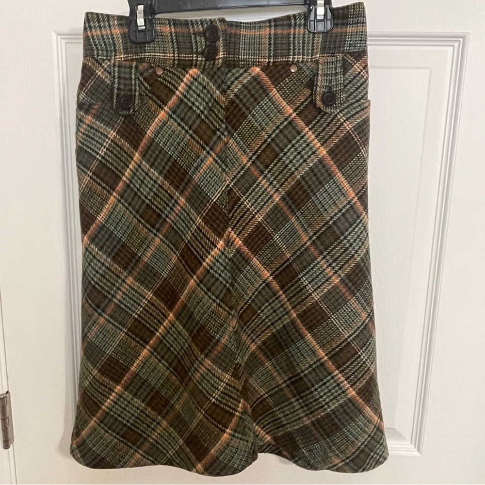 H&M Sparkle Plaid A-line Skirt Midi size 4